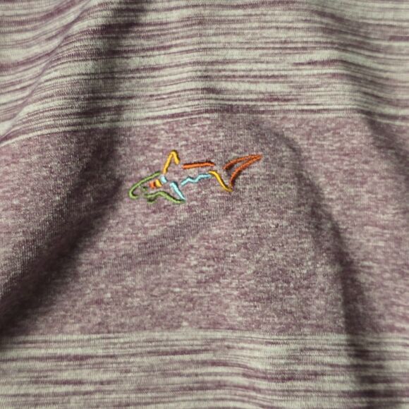 Greg Norman For Tasso‎ Elba Play Dry Golf Polo Shirt Sz XL Purple Stripe - Picture 6 of 12